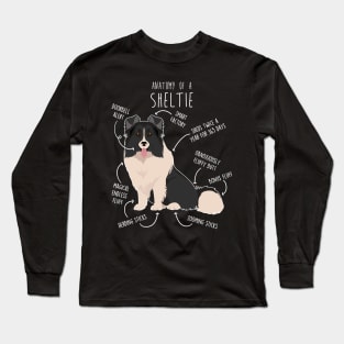 Bi Black Sheltie Shetland Sheepdog Anatomy Long Sleeve T-Shirt